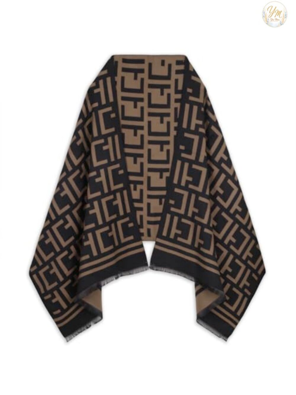 Silky Pashmina Texture Shawl Wrap Open Front Poncho Cape for Evening Dressing